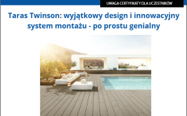 Taras Twinson: wyjątkowy design i innowacyjny system montażu. Webinarium Deceuninck