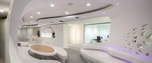 3dluxe, biuro firmy SYZYGY we Frankfurcie, wnętrza high-tech, wnętrza futurystyczne