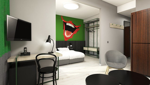 komiks, pop art, hotel