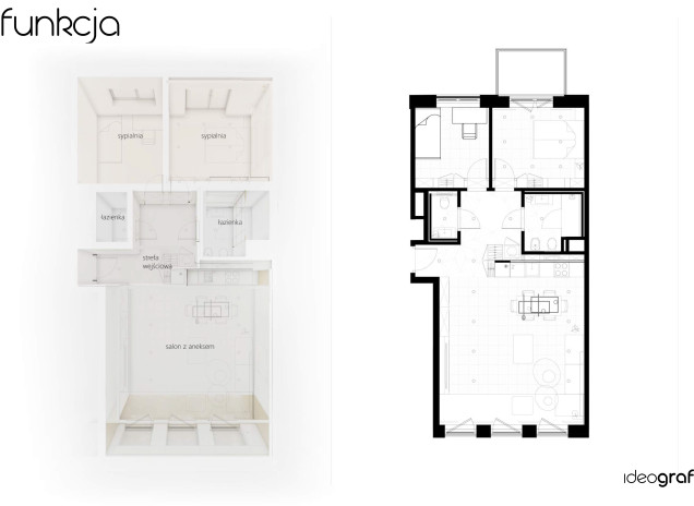 projekt apartamentu, Ideograf
