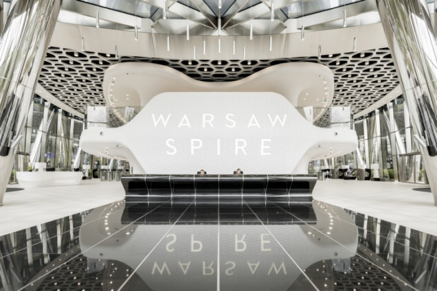 warsaw spire lobby, wnętrze