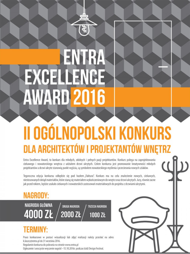 Plakat konkursu Entra Excellence Award