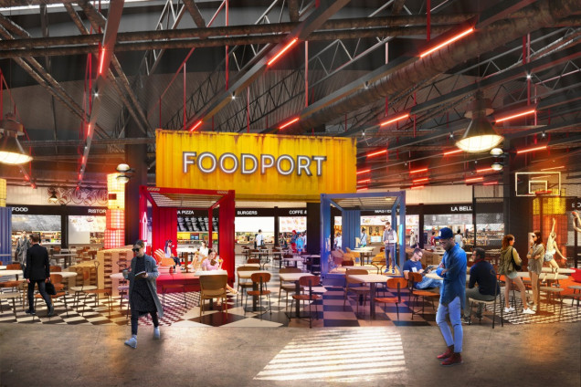 CH Galaxy Szczecin, modernizacja wnętrza, MIXD, Foodport, Foodport w Szczecinie, aranżacja strefy gastronomicznej, projekt strefy gastronomicznej