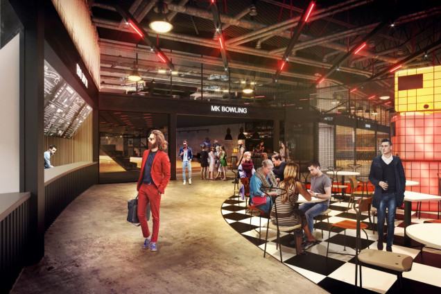 CH Galaxy Szczecin, modernizacja wnętrza, MIXD, Foodport, Foodport w Szczecinie, aranżacja strefy gastronomicznej, projekt strefy gastronomicznej