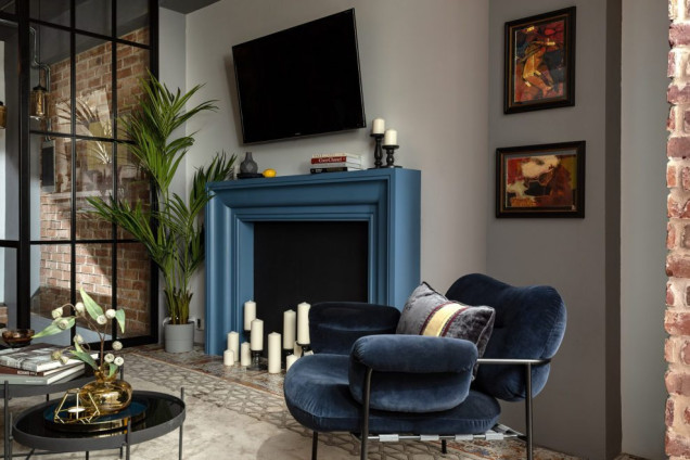 Aranżacja wnętrza, aranżacja apartamentu, dwupoziomowe mieszkanie, dwupoziomowy apartament, Irina Bogatikova, przytulna sypialnia, industrialne wnętrze, industrialny loft, projekt wnętrza, ładny apart