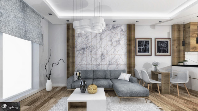 realizacja wnętrza, realizacja apartamentu, realizacja mieszkania, B3Design, aranżacja wnętrza, drewno we wnętrzu, nowoczesne wnętrze, designerskie mieszkanie