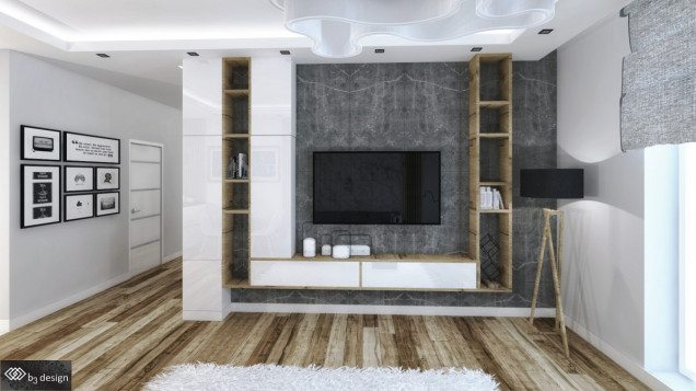 realizacja wnętrza, realizacja apartamentu, realizacja mieszkania, B3Design, aranżacja wnętrza, drewno we wnętrzu, nowoczesne wnętrze, designerskie mieszkanie