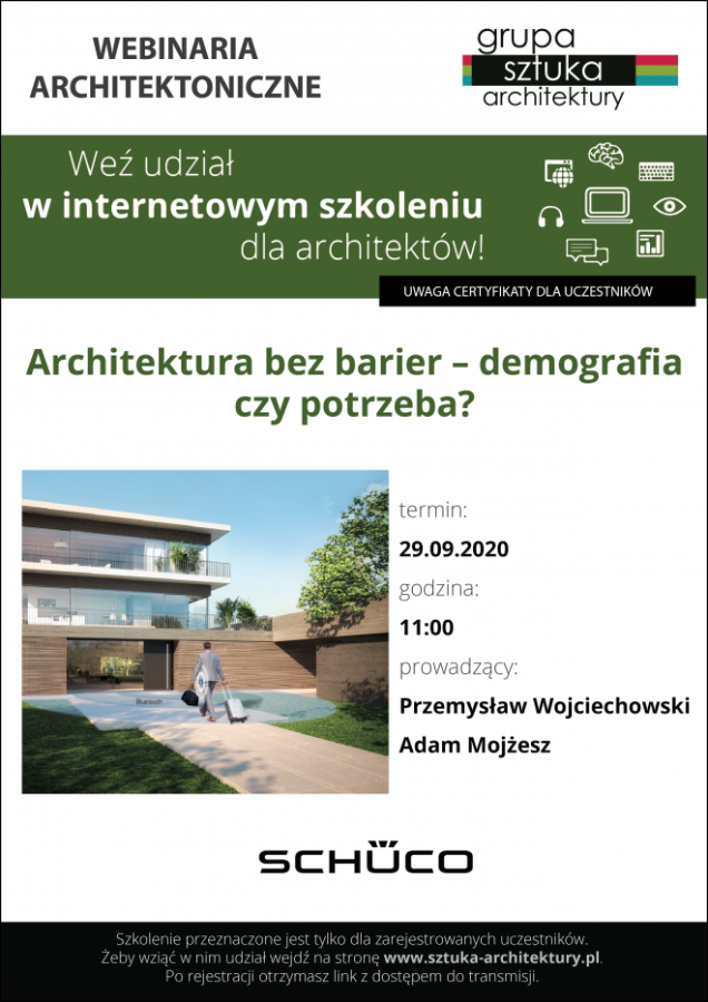 Webinarium Schüco: Architektura bez barier - demografia czy potrzeba?
