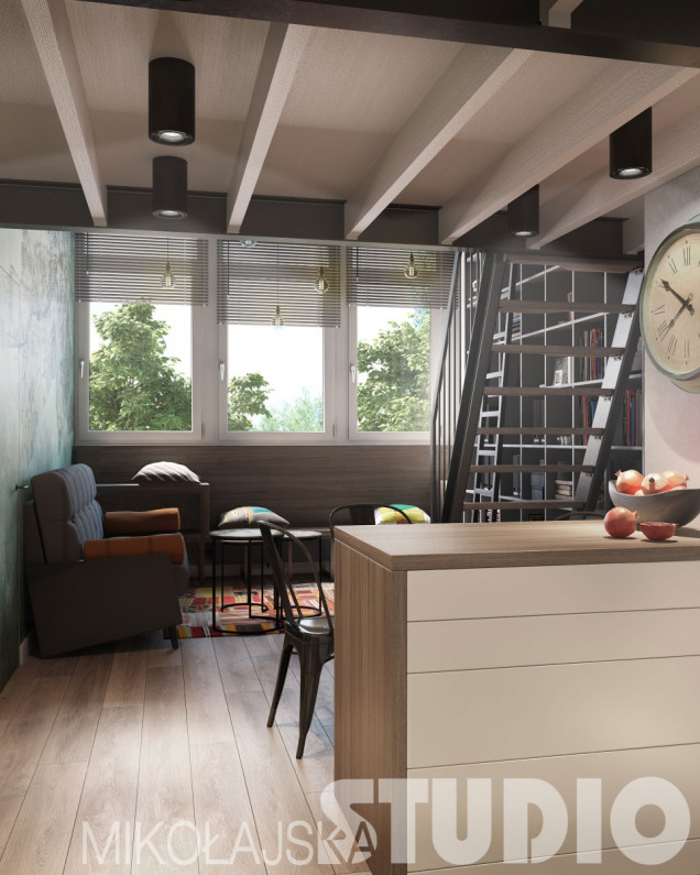 projekt mieszkania, loft
