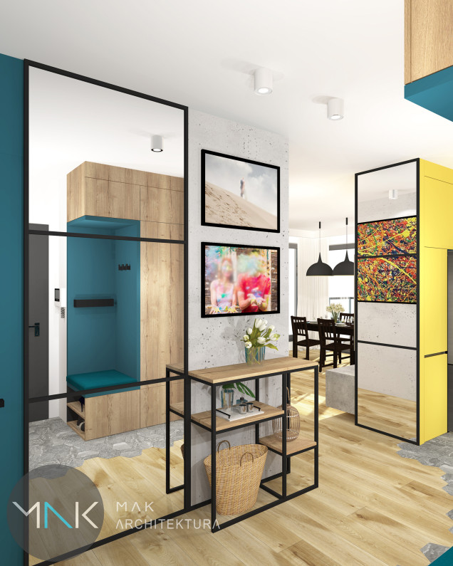odważne wnętrze, odważny projekt wnętrza, kolorowe mieszkanie, kolorowe wnętrze, MAK Architektura, Katarzyna Masalska, ciekawy projekt wnętrza, kolorowy projekt wnętrza, funkcjonalna przestrzeń, funkc