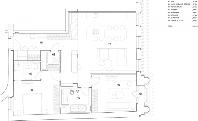 loft, niebieski w mieszkaniu