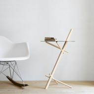 Matthias Ferwagner, stół Minimato, minimalistyczny stół z drewna i aluminium, Moormann