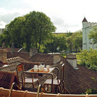 Ainė Bunikytė, Ridged Roof Furniture, instalacja z mebli na spadzistym dachu