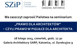 "Prawo dla architektów" - zaproszenie na seminarium