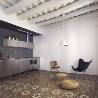 Nook Architects, Casa Roca, mieszkanie w starej kamienicy, mozaiki i nowoczesny design