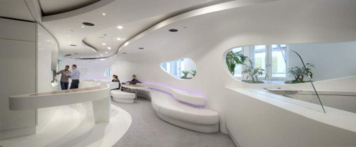 3dluxe, biuro firmy SYZYGY we Frankfurcie, wnętrza high-tech, wnętrza futurystyczne