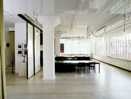Penny Hay, Tribeca loft, loft na Manhattanie, loft z mobilnymi podziałami przestrzeni