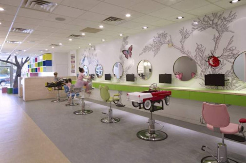 Andrea Mason Architect, Beehives & Buzzcuts, salon fryzjerski dla dzieci