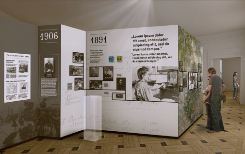 Aranżacja ekspozycji Muzeum Marii Skłodowskie - Curie