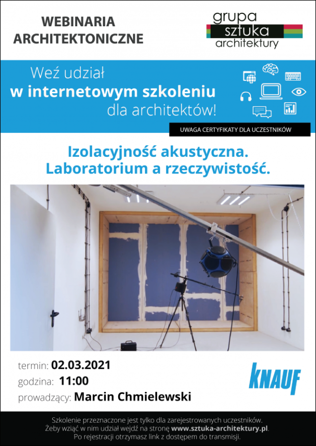 Webinarium Knauf: Izolacyjność akustyczna. Laboratorium a rzeczywistość.