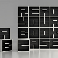 Eva Alessandrini, Roberto Saporiti, Modular Typographical Bookcase, regał z literami, regał typograficzny
